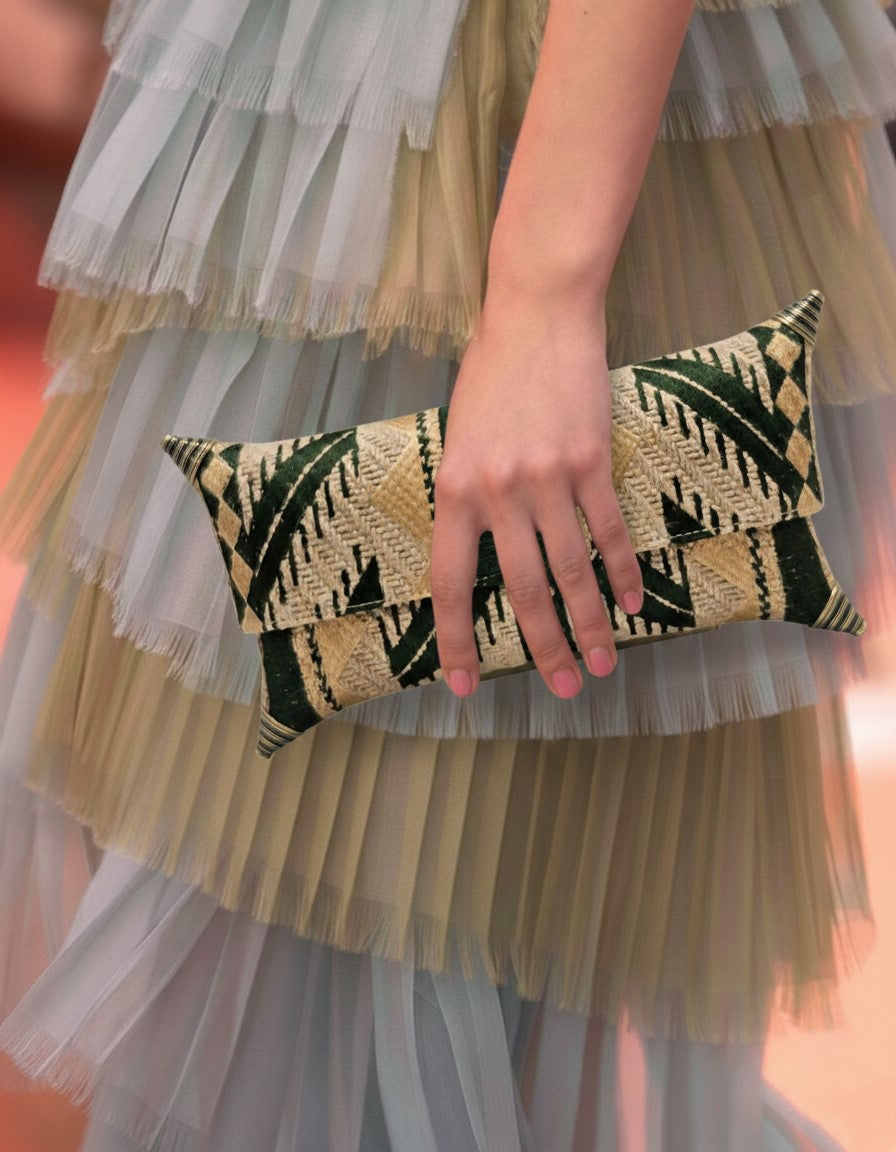 CLUTCH MARTHA GREEN AND GOLD