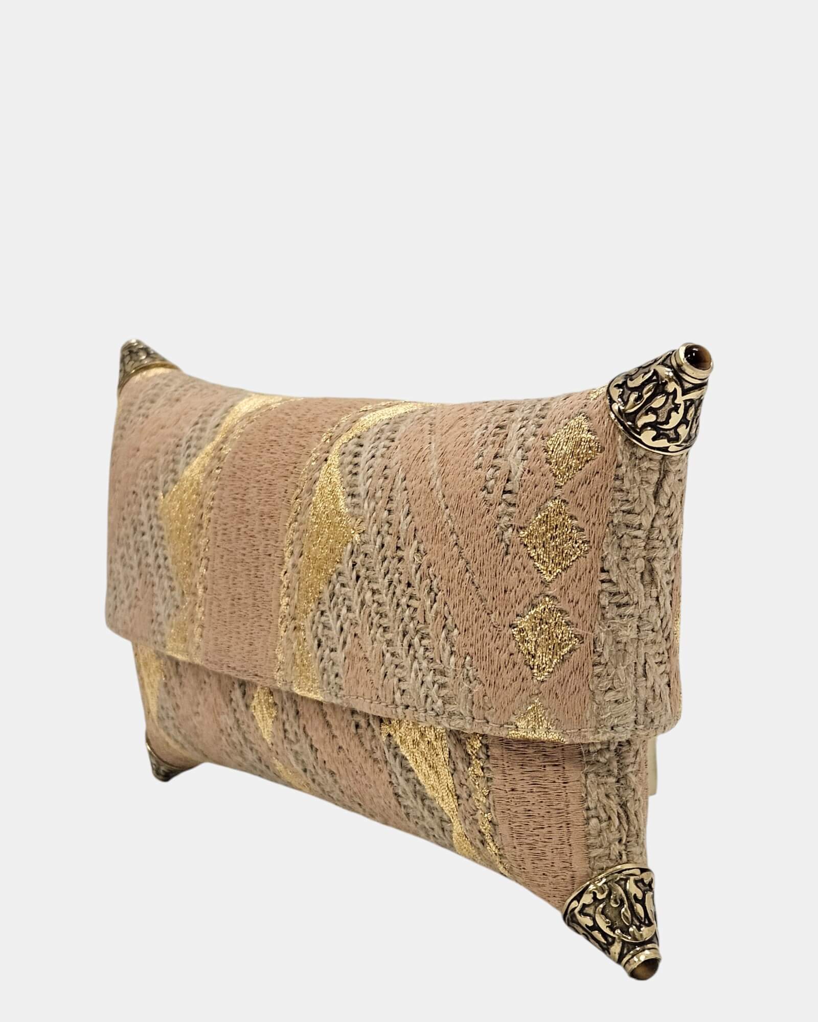 CLUTCH MARTHA RAFFIA GOLD