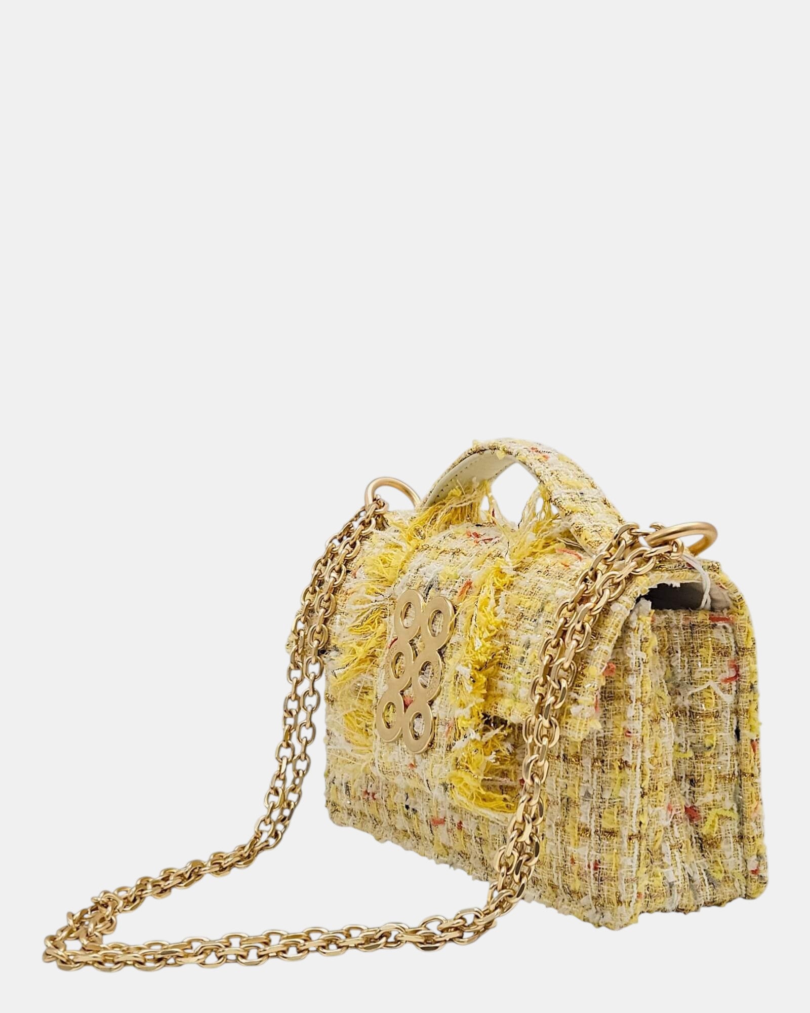 Bolso Basset Petite Yellow Tweed
