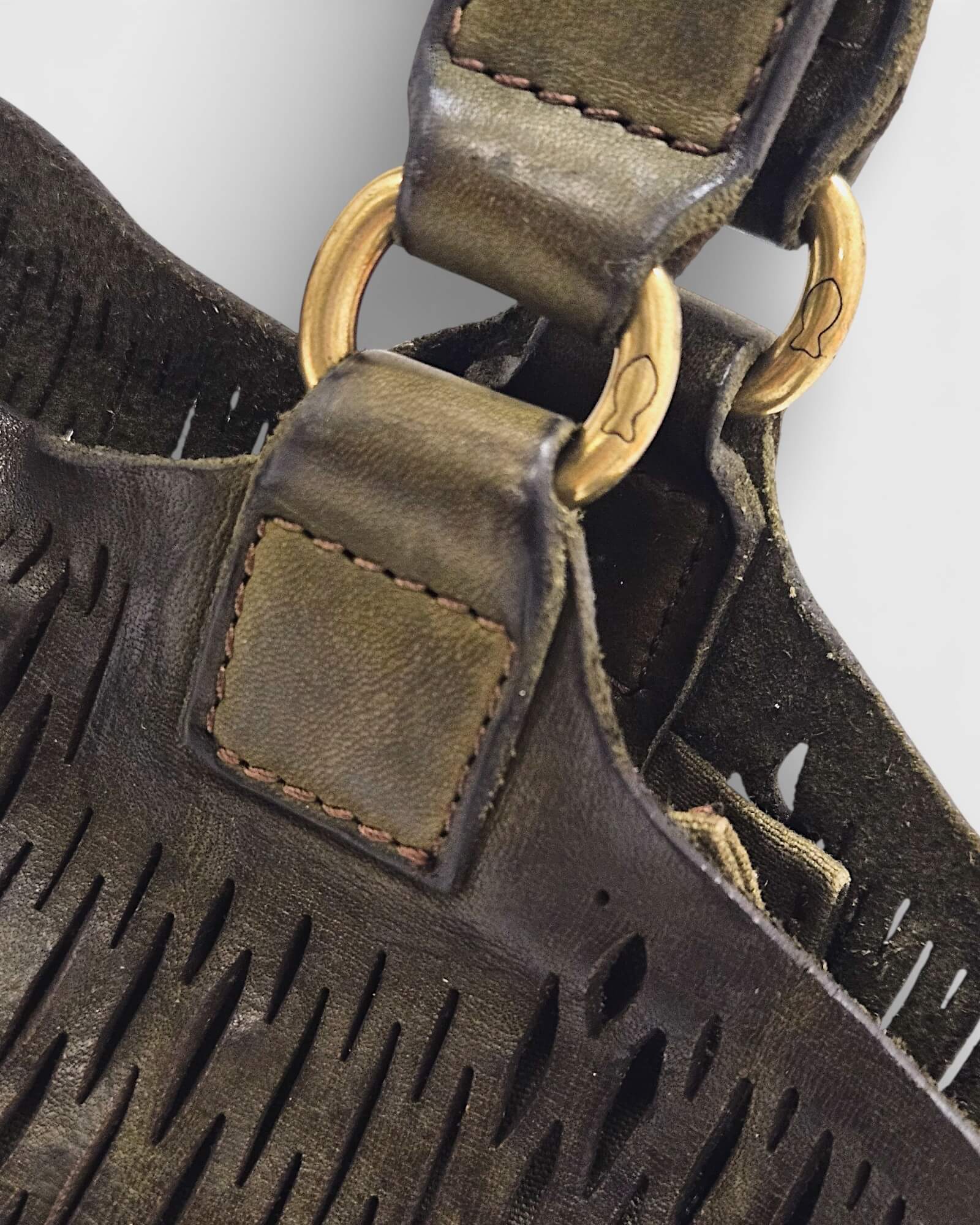 Bolso Tote Campomaggi Verde Oliva en Piel Calada