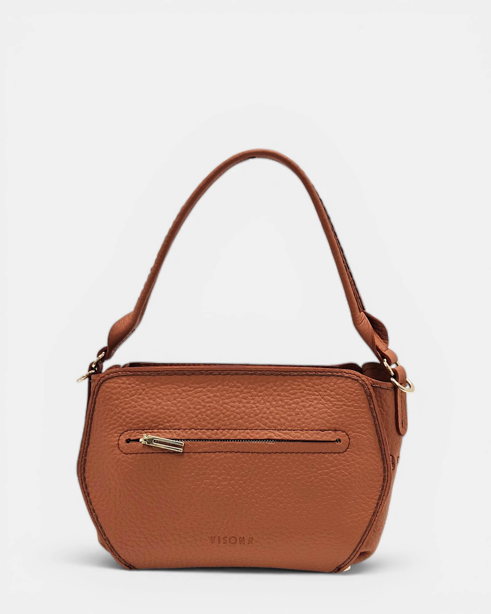 Bolso de Mano Vita Queen Blush en Piel Graneada