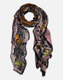 Foulard Faliero Sarti extendido de 135x170 cm en modal y cashmere con acabado de bordes deshilachados.