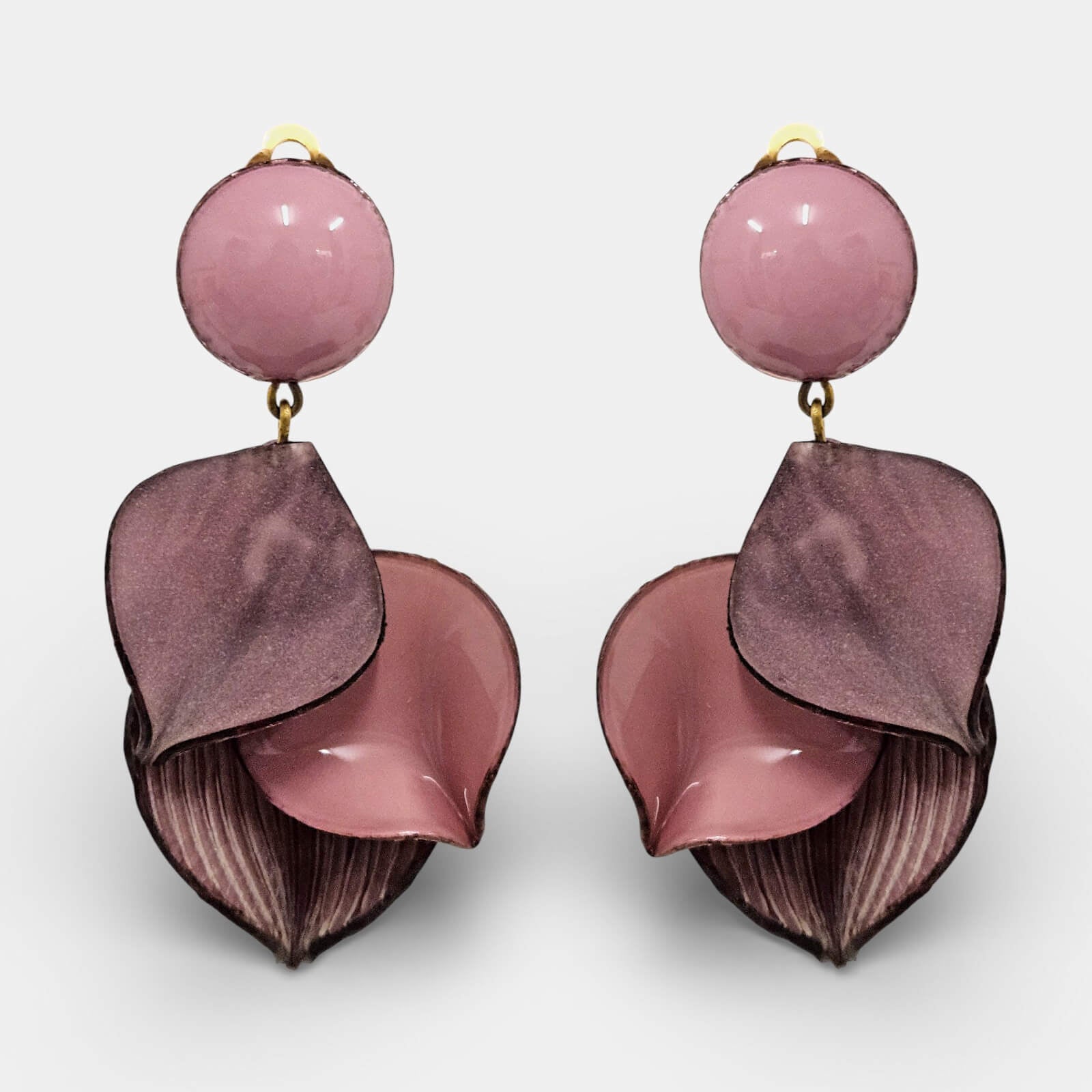 Pendientes Cilea Paris hoja begonia rosa malva, bisutería elegante Sanci