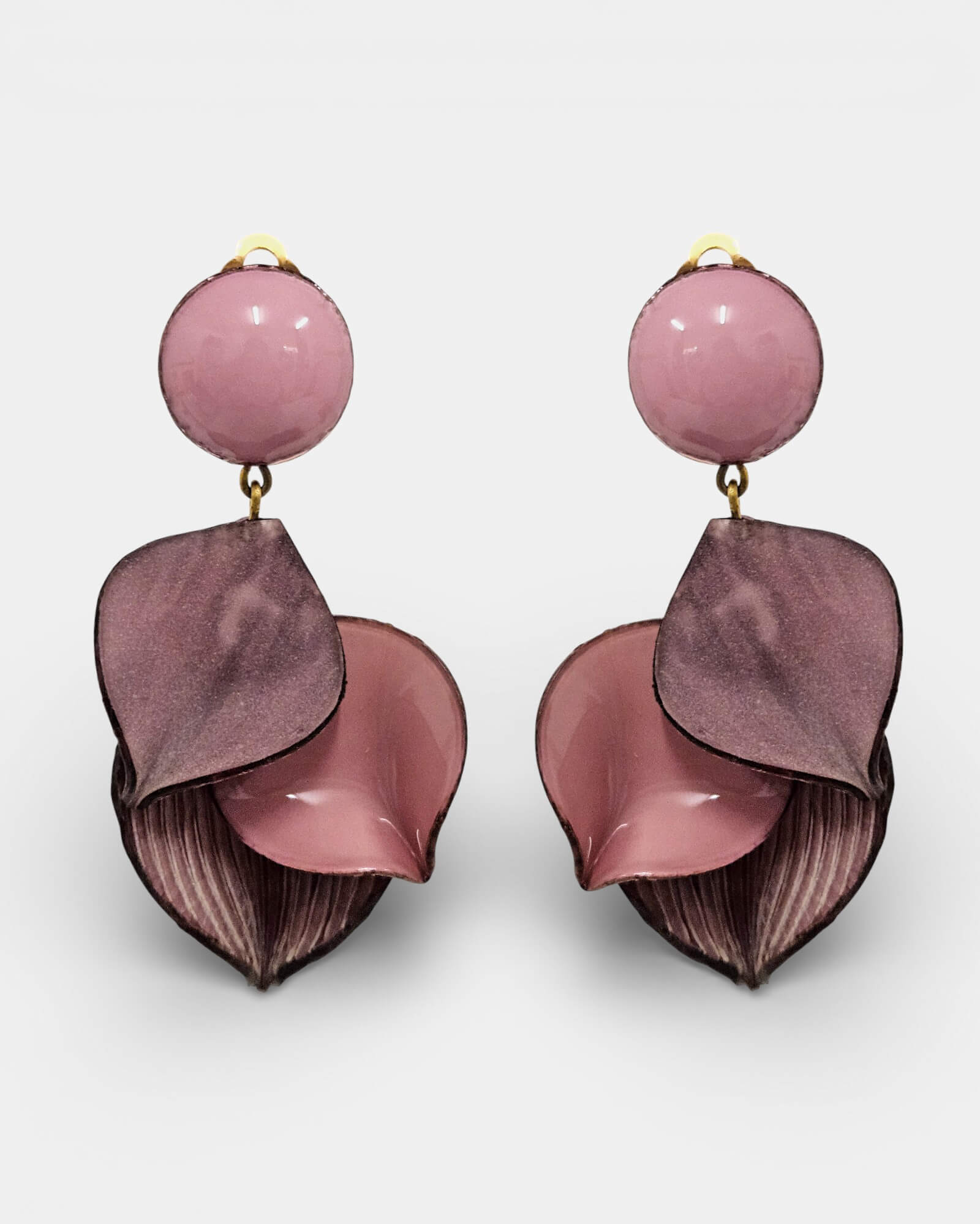 Pendientes Cilea Paris hoja begonia rosa malva, bisutería elegante Sanci