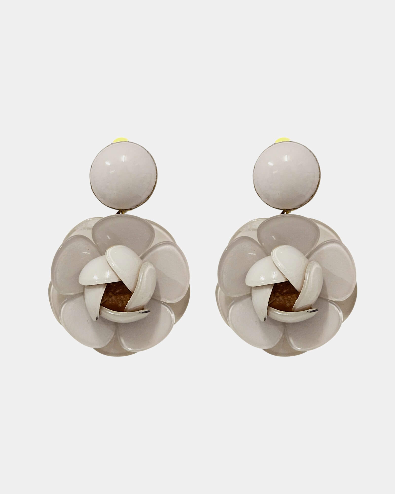 Pendientes Maxi Camelia Blanca