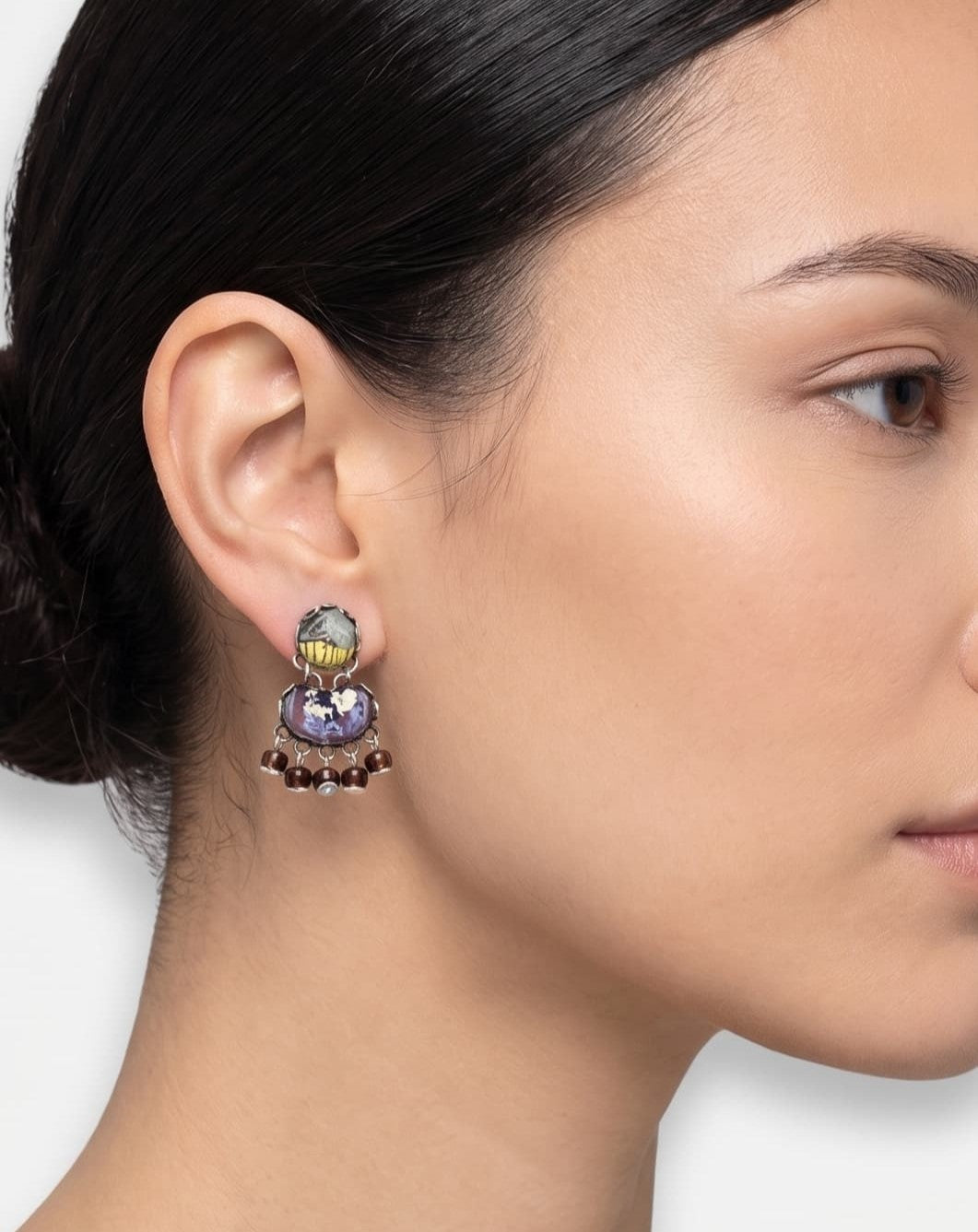 Pendientes Medusa Malva