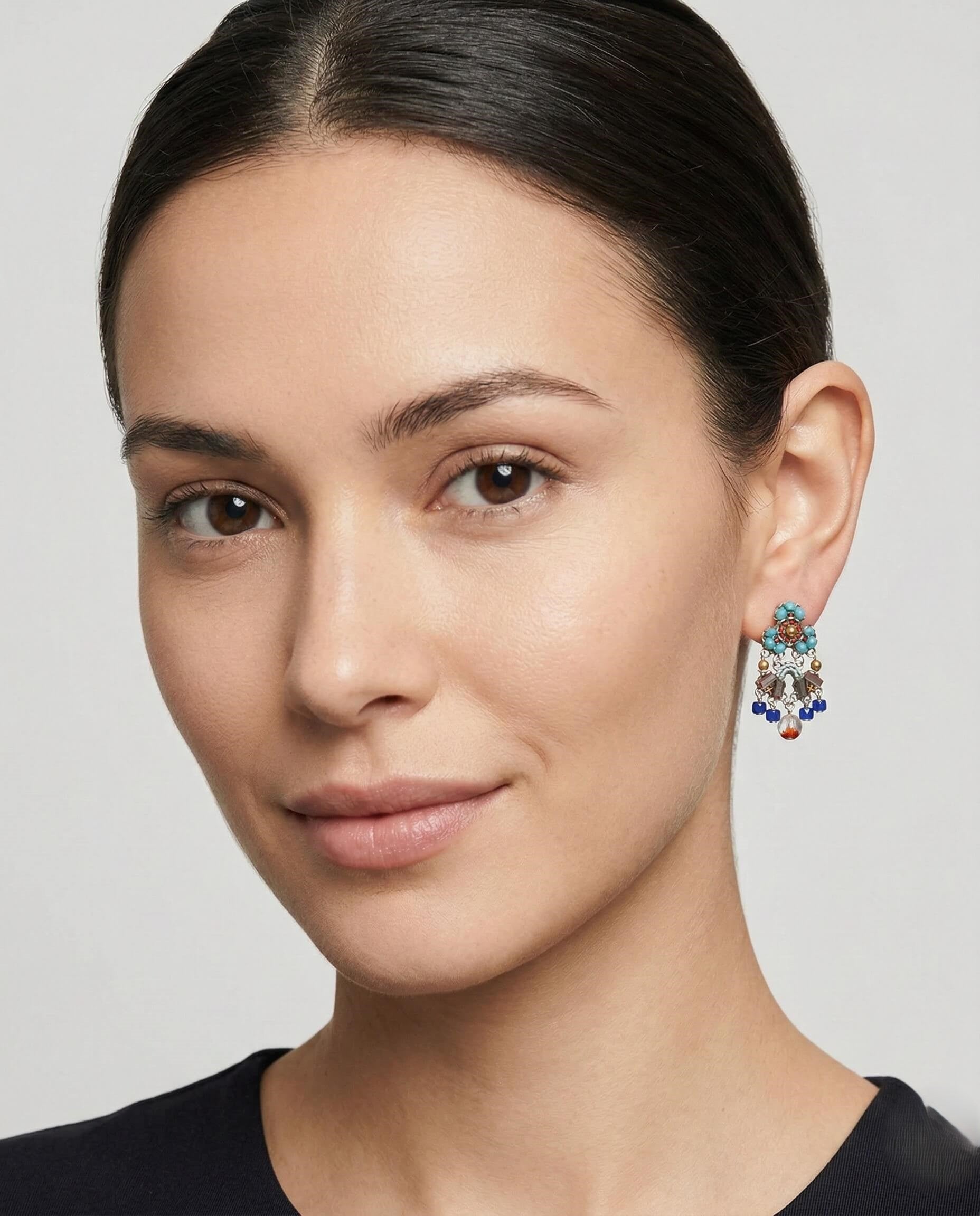 Pendientes artesanales azules Radiance