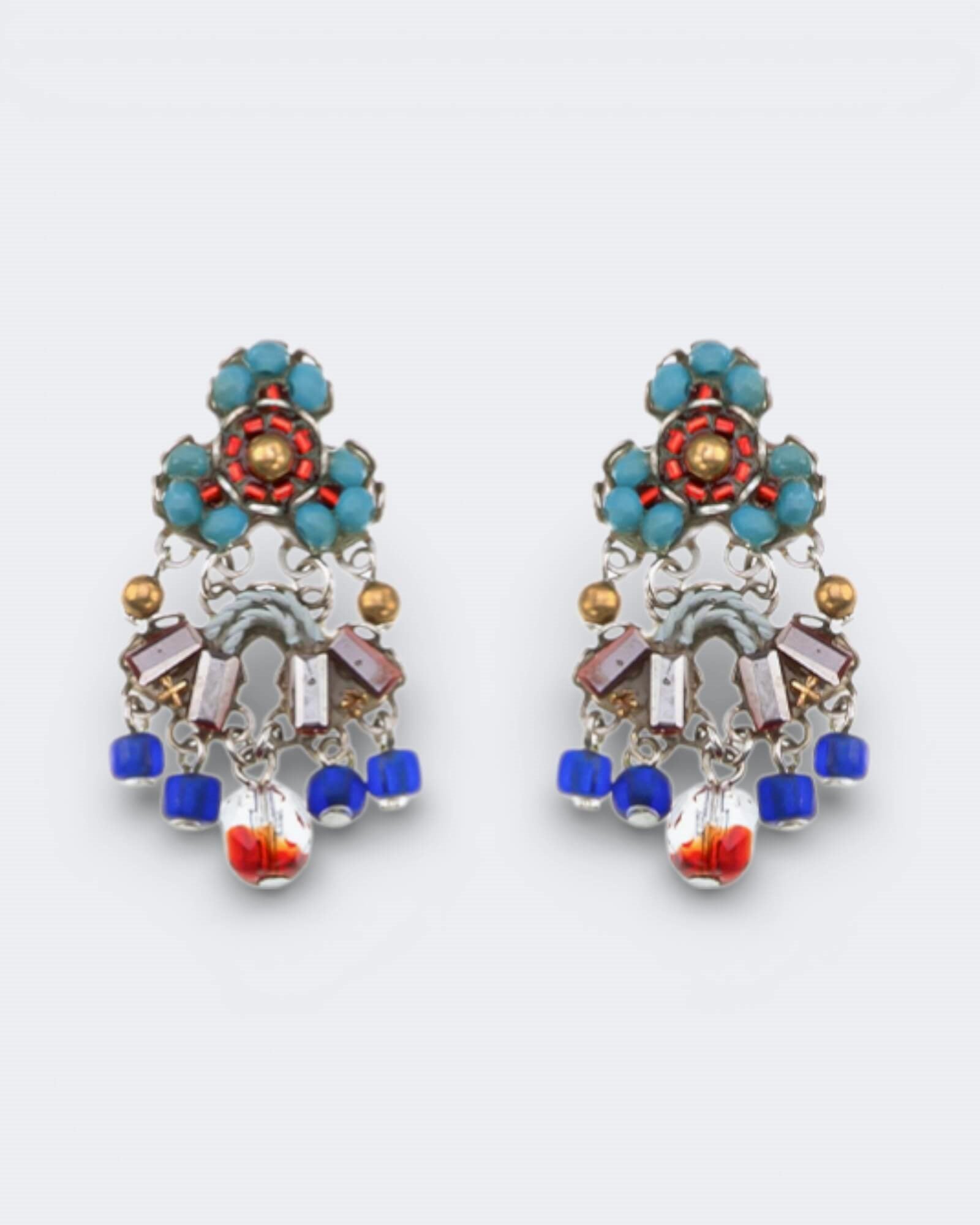 Pendientes artesanales azules Radiance